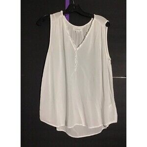 Velvet by Graham & Spencer White Sleeveless Blouse